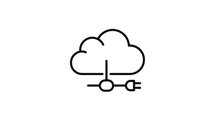 Obraz premium Cloud Computing Icon with Plug and Cable - Technology Concept