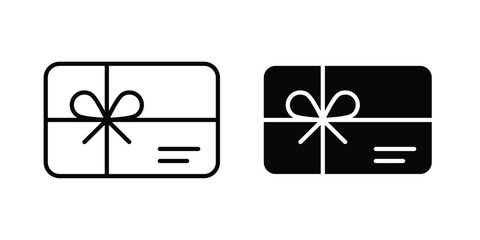 Fototapeta premium Gift voucher icon line and glyph bundle