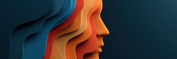An abstract human form displays a colored emotional landscape, representing self-awareness and emotional intelligence before communication.