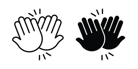 Fototapeta premium High Five icon line and glyph bundle