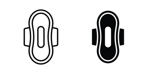 Hygienic pad icon line and glyph bundle © Bsbd