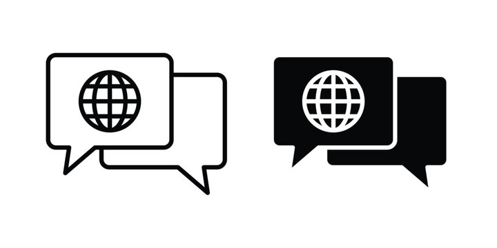 Language icon line and glyph bundle