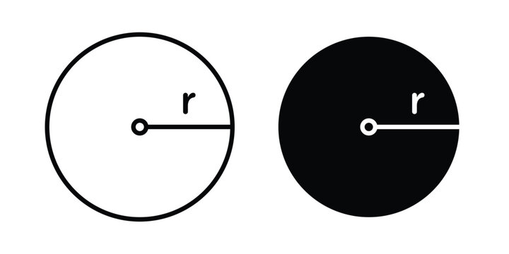 Radius icon line and glyph bundle