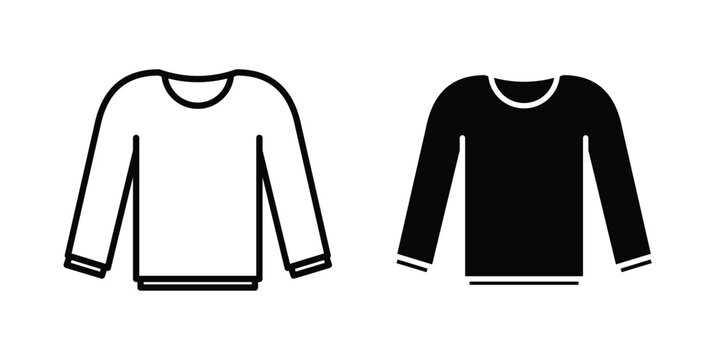Sweatshirt icon line and glyph bundle
