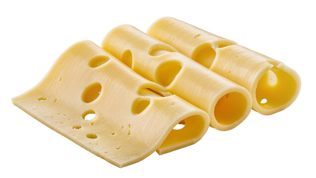 Swiss cheese slices with holes