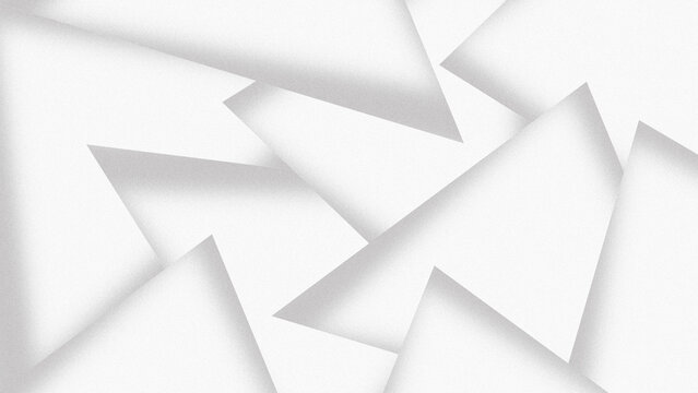 Abstract white geometric background with overlapping triangles and shadow