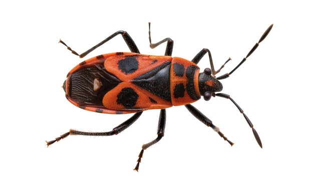 Red and black shield bug insect macro detail