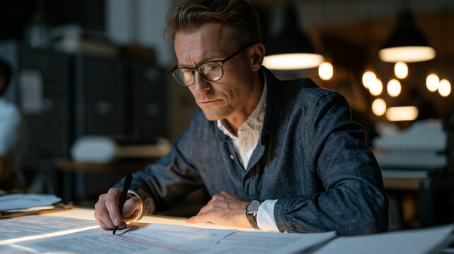 Investigative journalist photographing printed AI-generated article draft beside original source documents on light table, fact-checking discrepancy highlighted in red, newsroom