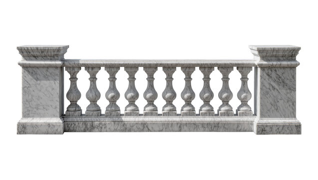 Marble balustrade with ornate balusters and square posts
