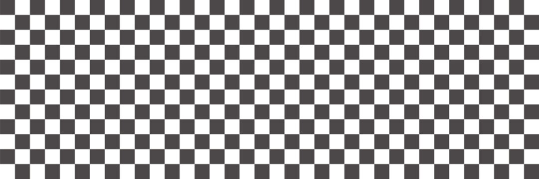 Abstract black and white checkerboard pattern background featuring seamless geometric squares in a classic grid layout. High contrast tiled design creates visual rhythm and structure. Versatile vector