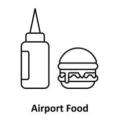 Fototapeta premium Airport Food Vector Icon which can easily modify or edit