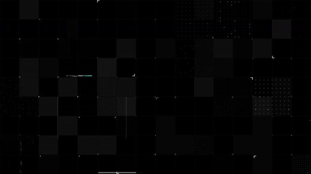 4K modular FUI video overlay template featuring animated HUD grids, micro interface modules, tracking markers, and data widgets for futuristic motion graphics and broadcast design