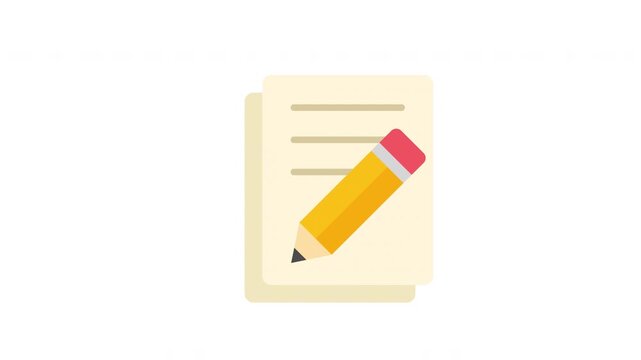 Looping Document Editing And Writing Concept Animation ProRes Alpha Channel 4K 60fps Professional Content Creation Paperwork Motion Graphic