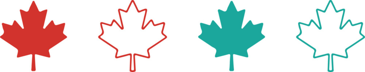 Maple leaf icon. Canada flag sign. Red maple leaves vector illustration. National Canadian emblem. Autumn fall symbol. Maple silhouette. most demanding © JOBAER GRAPHIC