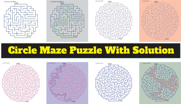 Circle maze puzzle with solution for kids and adults  fun brain teaser games