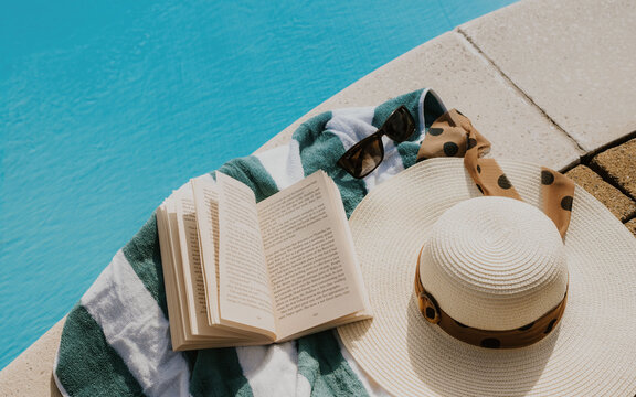 relaxing by the pool