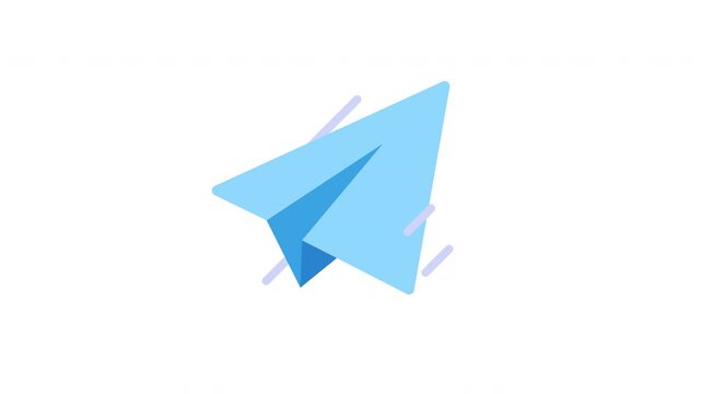 Looping Paper Airplane Message Delivery Communication Animation ProRes Alpha Channel 4K 60fps Creative Send Concept Motion Graphic