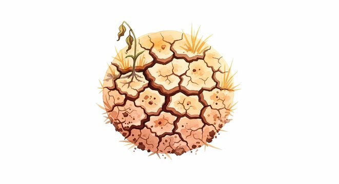 Conceptual planet earth suffering from severe heatwaves and drought where a dying plant stands on cracked soil representing the global environmental crisis and the urgent need for climate action