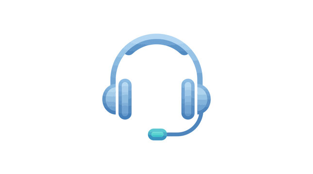 Blue headset with microphone attached.