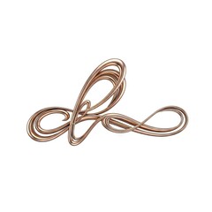 Naklejka premium Abstract Copper Wire Sculpture on White Background.