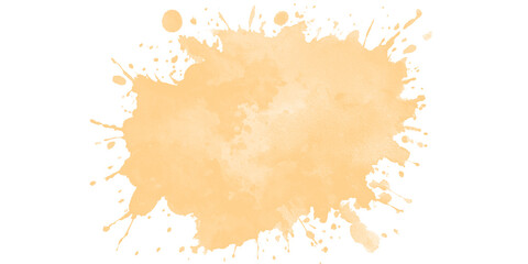 Fototapeta premium Abstract light orange watercolor splash isolated on transparent background