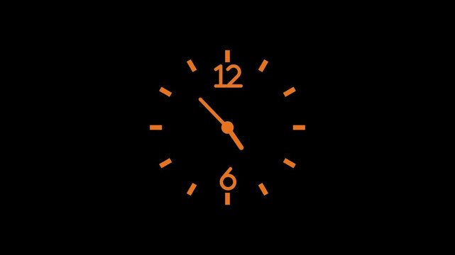 Minimal analog clock face time with clean simple design and copy space animation