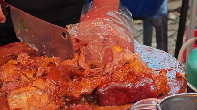 Stewed Pork Knuckle or Stewed Pork Leg.