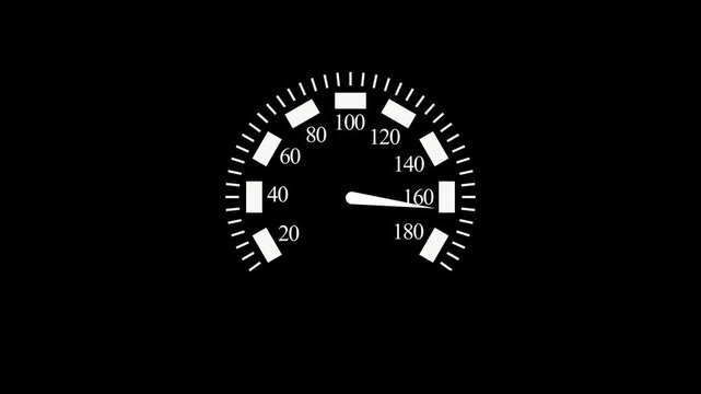 Car speedometer dial with needle pointing minimalist animation