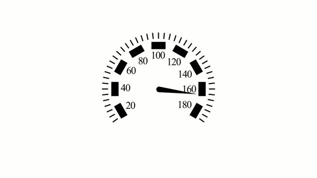 Car speedometer dial with needle pointing minimalist animation