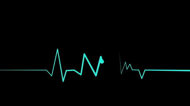 Zigzag line sharp rise and fall suggesting data heart rhythm wave pulse animation