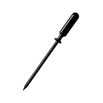 Black silhouette of a screwdriver on a white background.