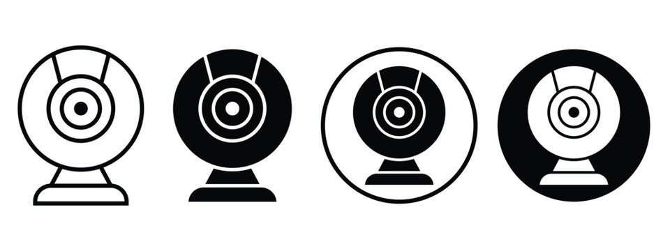 Webcam sign symbol icon set