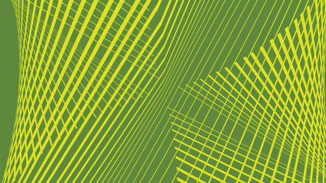 Abstract background with bright neon yellow intersecting lines forming a geometric digital grid pattern