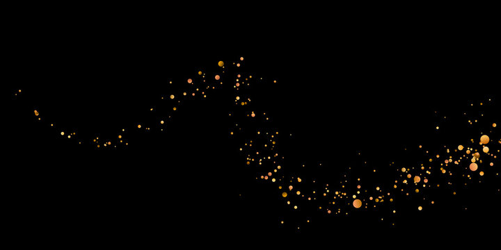 Magical gold dust wave with sparkling highlights and glowing luxury illumination. PNG