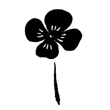 Four Leaf Clover Lucky Symbol Silhouette Vector