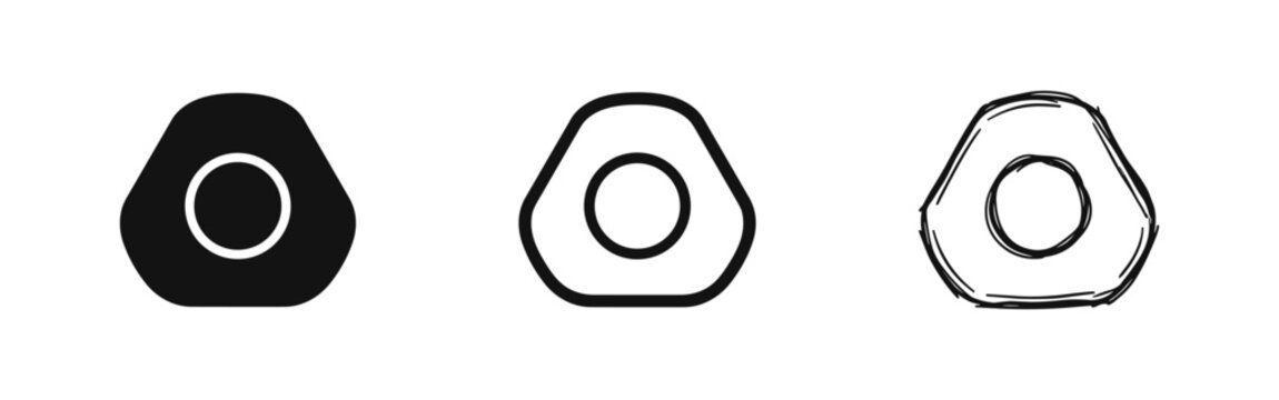 Rounded Triangle Shape Icon Set, Abstract Geometric Design