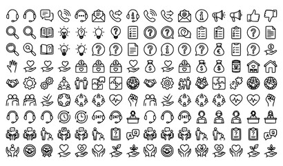 Fototapeta premium Customer service and support icons