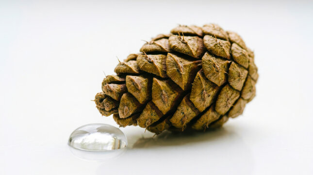 Pinecone water droplet natural close up texture brown seed nature organic detail