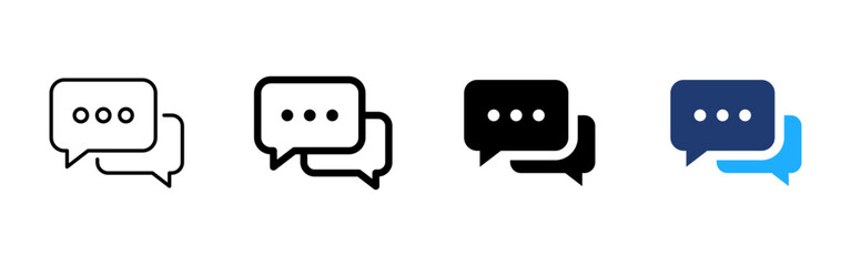 Naklejka na ściany i meble Chat conversation icon. Message bubble symbol. Online communication sign. Simple pictogram for messenger, dialogue, support, feedback and user interface design.