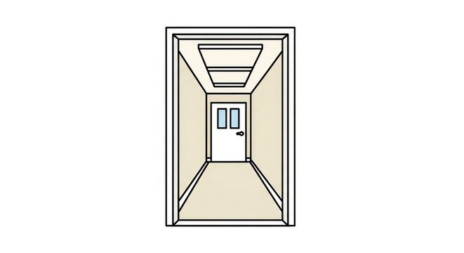 Top down view of empty hallway.