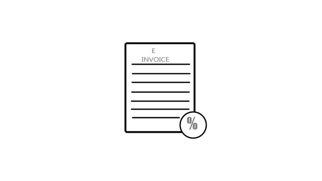 Minimalist invoice icon background with percentage symbol and text