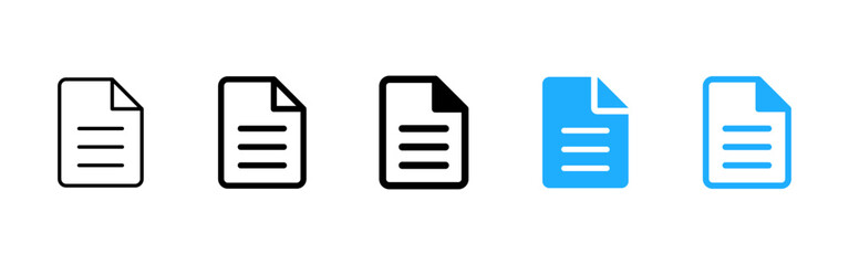 Naklejka premium Document file icon. Text page symbol. File document sign. Simple pictogram for paper, report, form, article and document management interface design.