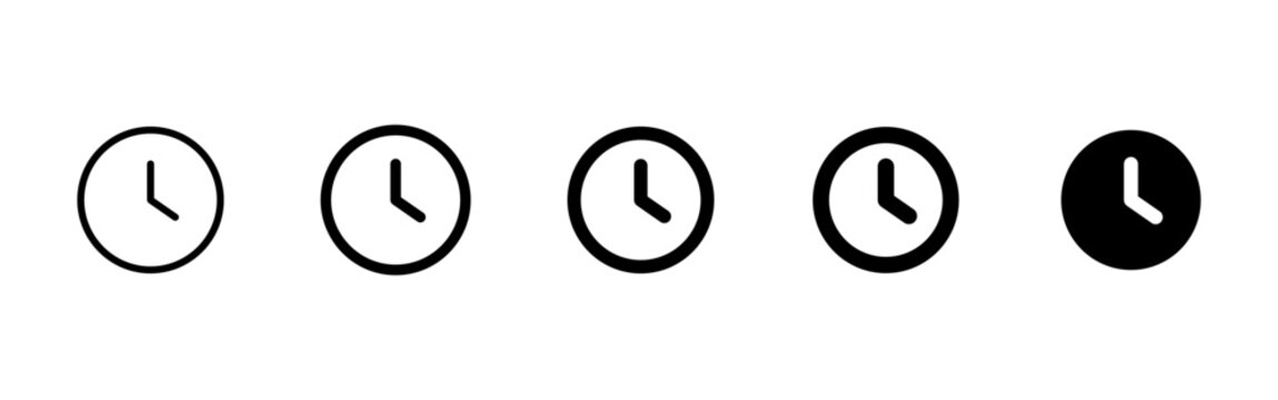 Clock icon. Time symbol. Simple pictogram for schedule, timer, appointment, deadline and time management interface design.