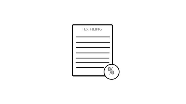 Minimalist tax filing icon background with percentage symbol and text