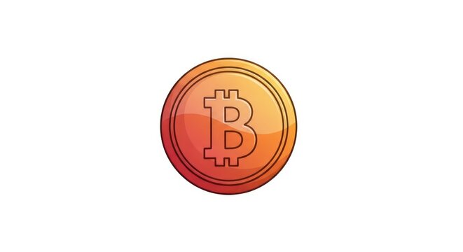 Golden Bitcoin cryptocurrency coin symbol.