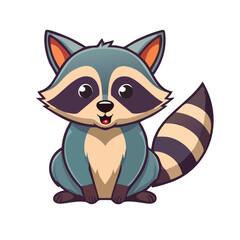 Fototapeta premium Cute Cartoon Raccoon Vector Illustration