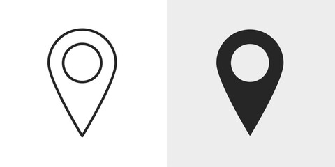 Location Pin Icon represents geographic locations, map markers, and destination tracking. © Charles