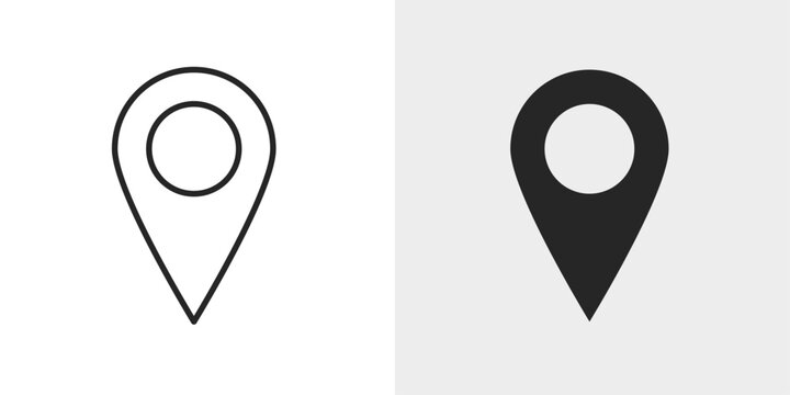 Location Pin Icon represents geographic locations, map markers, and destination tracking.