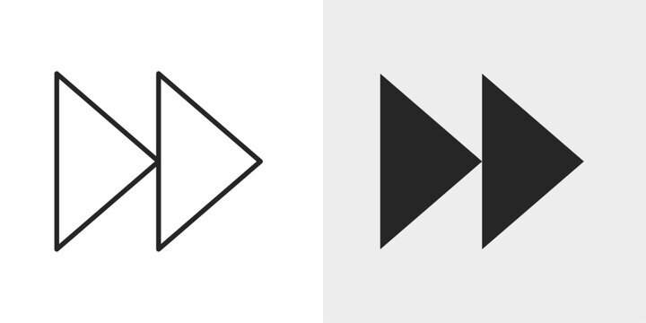 Fast Forward Icon represents accelerated playback, navigation, and media controls.