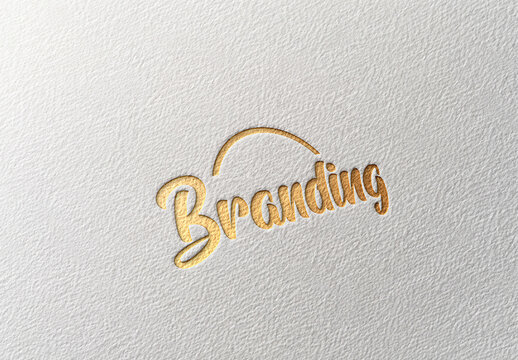 Gold Foil Deboss Logo & Text Effect